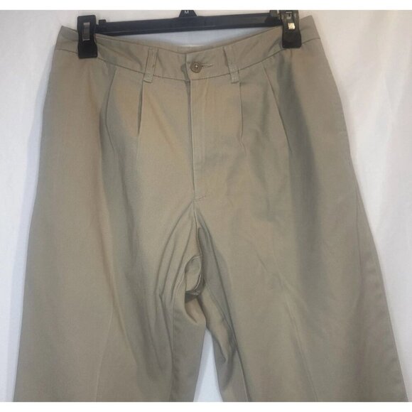 Lands End Women’s Pleated Front Khaki Tan Trouser Pants Size 6 Classic Pockets - Picture 2 of 12